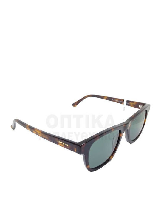 The Glass of Brixton Unisex Sunglasses with Brown Tartaruga Plastic Frame and Green Lens BS201 16