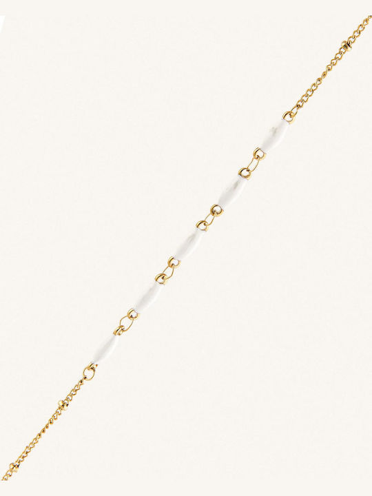 StanStefan Bracelet Chain made of Steel Gold Plated with Pearls