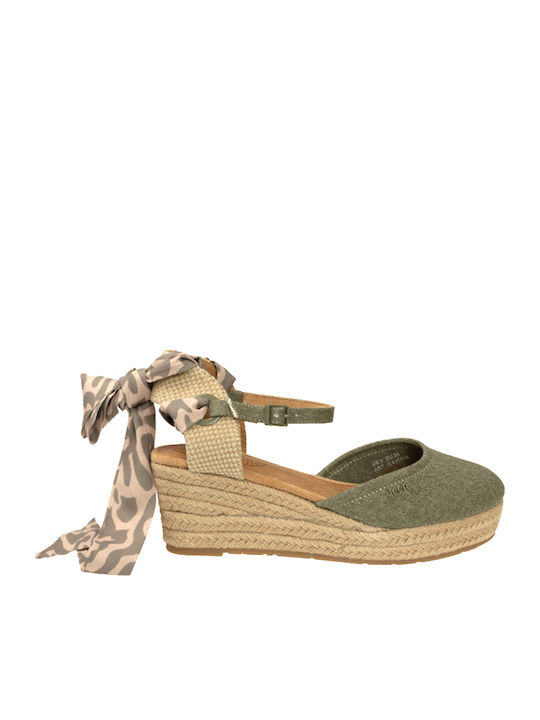 Damenplattformen im Espadrilles-Stil Grün