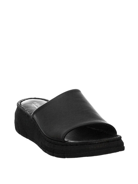 Women's Slippers 580-24002 Leather Black Relaxshoe