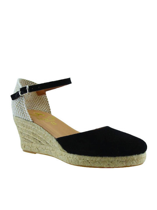 Marila Γυναικείες Espadrilles Δέρμα 748-24027 Μαύρο Suede