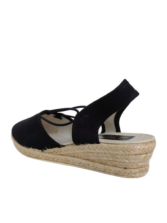 Damenplattformen im Espadrilles-Stil Schwarz