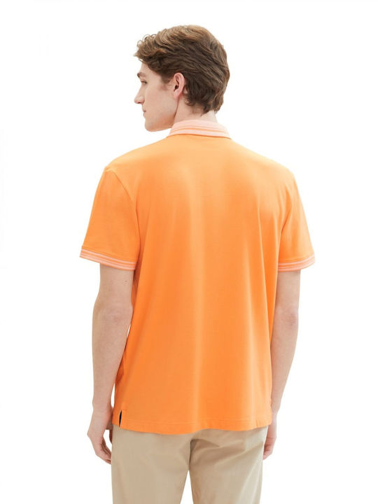 Tom Tailor Men's Athletic Short Sleeve Blouse Polo Orange