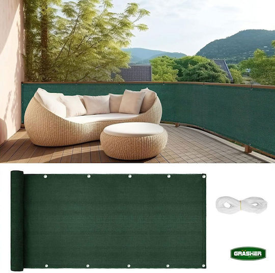 Grasher Rectangular Shade Divider Green With Hoop 1.2x6m 160gr/m²