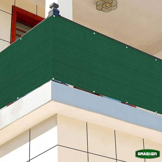 Grasher Rectangular Shade Divider Green With Hoop 1.5x6m 160gr/m²