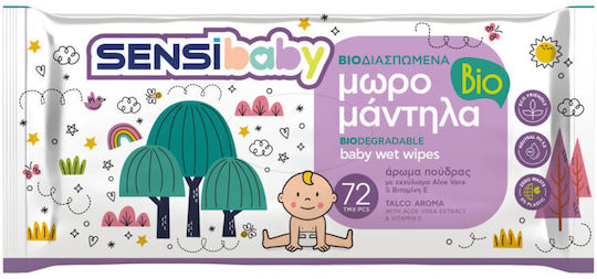 Sensibaby Servetele Umede Bebelusi Biodegradabile Bio Capac Economy Pack 1728 Bucăți Parfum Pudră