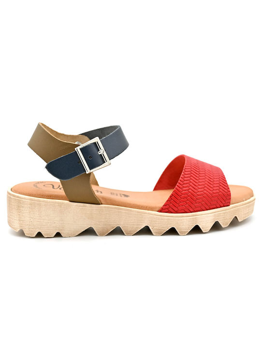 Valeria's Anatomic Leather Women's Sandals Red