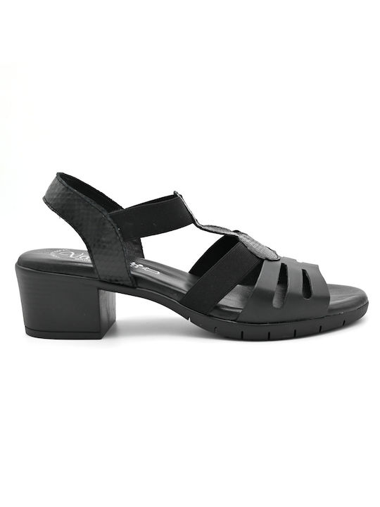 Valeria's Leather Women's Sandals Black