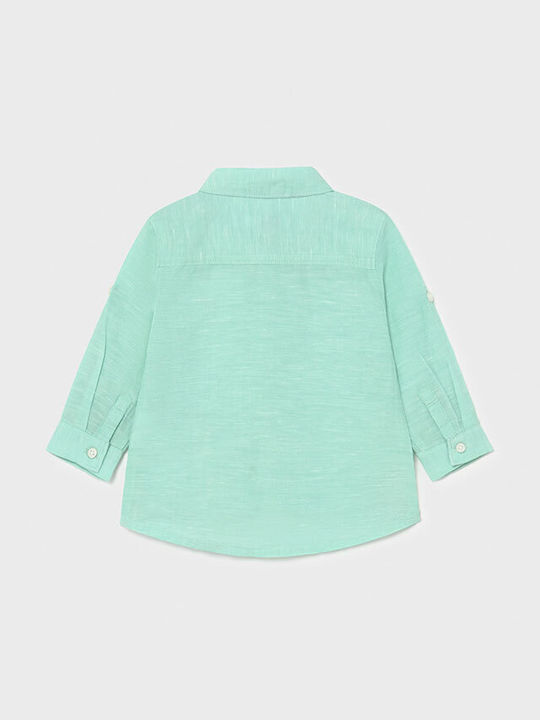 Mayoral Kids Linen Shirt Turquoise