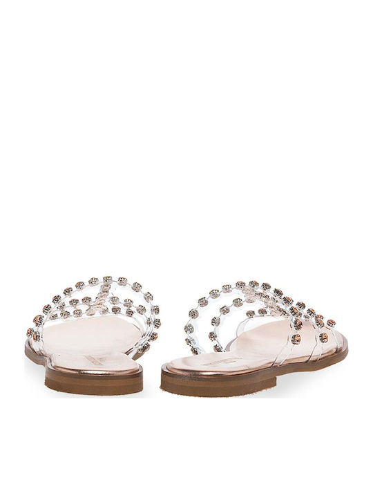 Flache Sandalen für Damen in Gold Farbe
