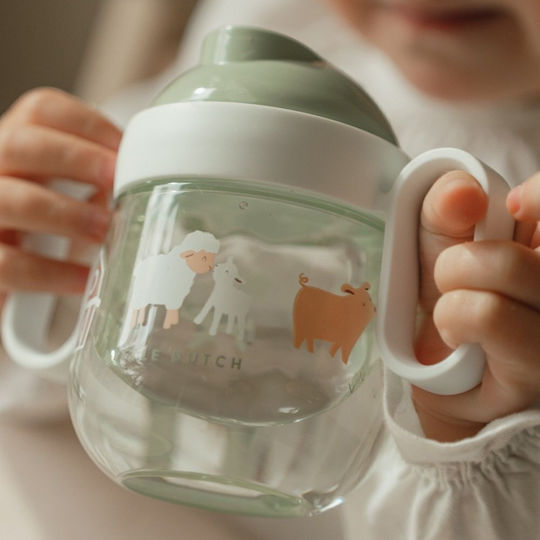 Little Dutch Mio Little Farm Lern-Trinkflasche Kunststoff mit Griffen Grün für 6m+m+ 200ml