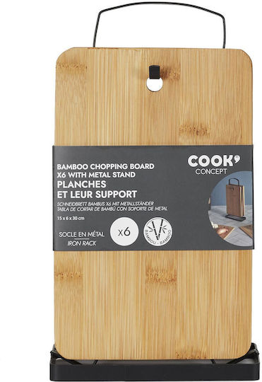 Cook Concept Σετ Επιφάνεια Κοπής από Μπαμπού Καφέ 16x30cm 7τμχ