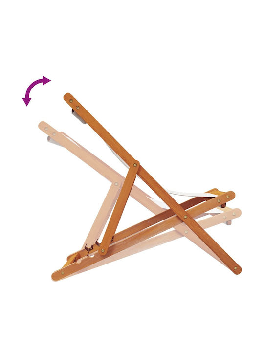 Deckchairs Wooden with Beige Fabric 2pcs 60x112x81cm