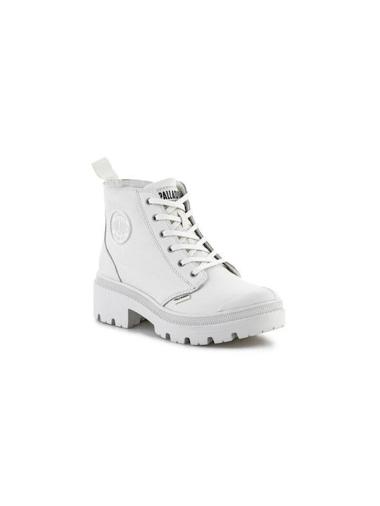 Palladium Pallabase Leather Women's Ankle Boots White