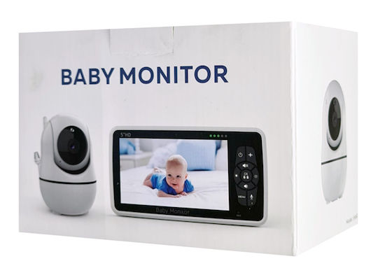 Powertech Wireless Baby Monitor with Camera & Screen 5" , Two-way Communication & Lullabies