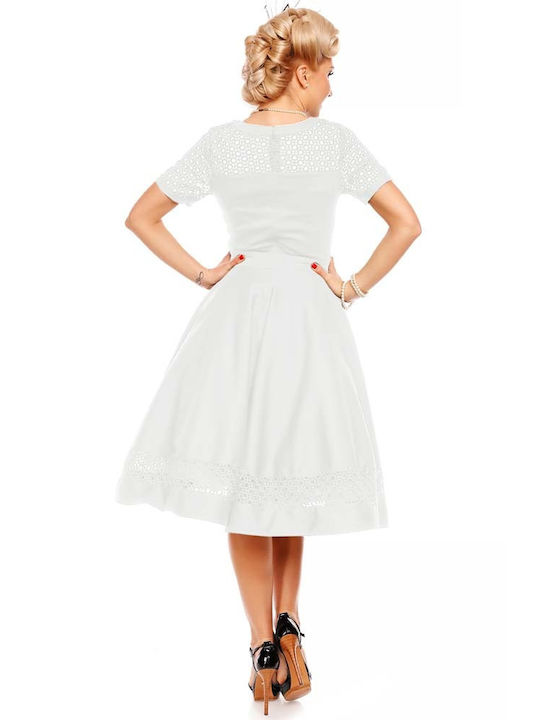 Rochie de mireasă vintage albă din bumbac '50s Tessa