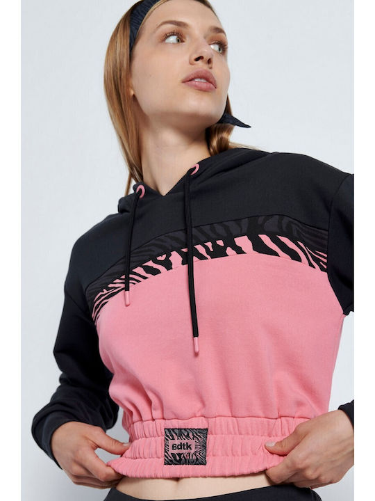 Cropped Women's Sweatshirt Hooded Gray