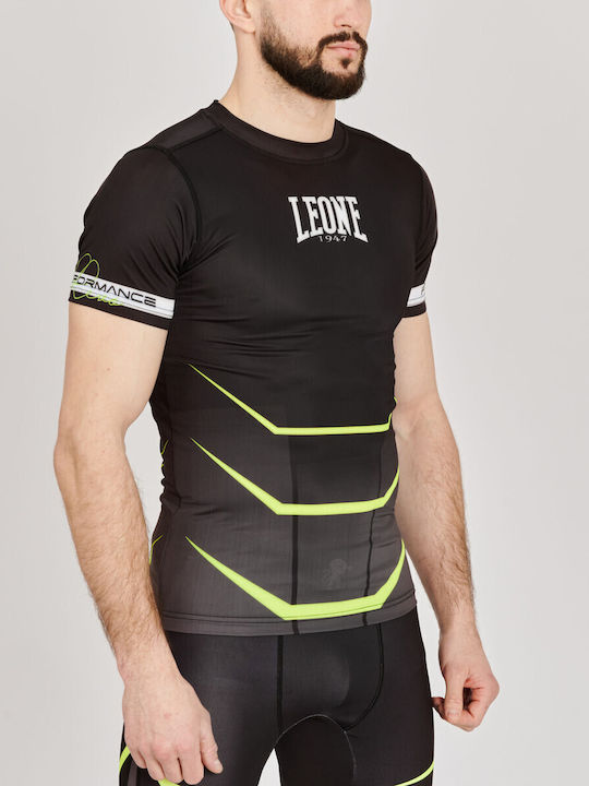 Leone 1947 Ανδρική Κοντομάνικη Μπλούζα AB927F για Jiu-Jitsu Μαύρη