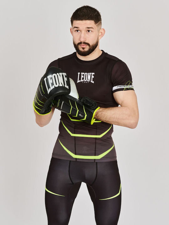 Leone 1947 Ανδρική Κοντομάνικη Μπλούζα AB927F για Jiu-Jitsu Μαύρη