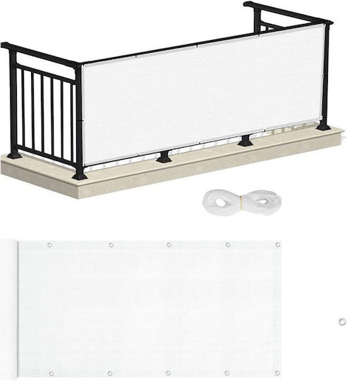 Grasher Rectangular Shade Divider White With Hoop 0.75x6m 160gr/m²