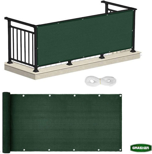 Grasher Rectangular Shade Divider Green With Hoop 0.75x6m 160gr/m²