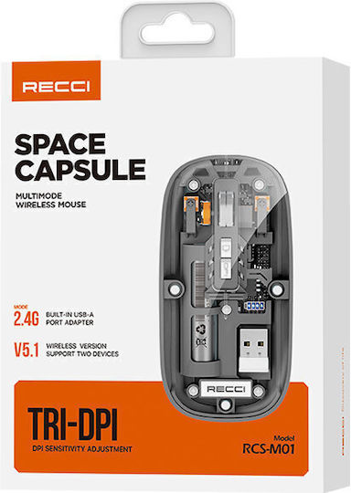 Recci RCS-M01 Ασύρματο Ποντίκι Γκρι