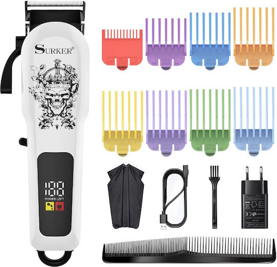 Surker Professional Rechargeable Hair Clipper White SK-309