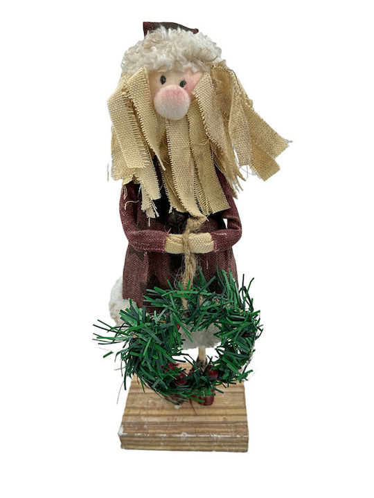 Dekorativer Weihnachtsmann aus Holz 30x10cm