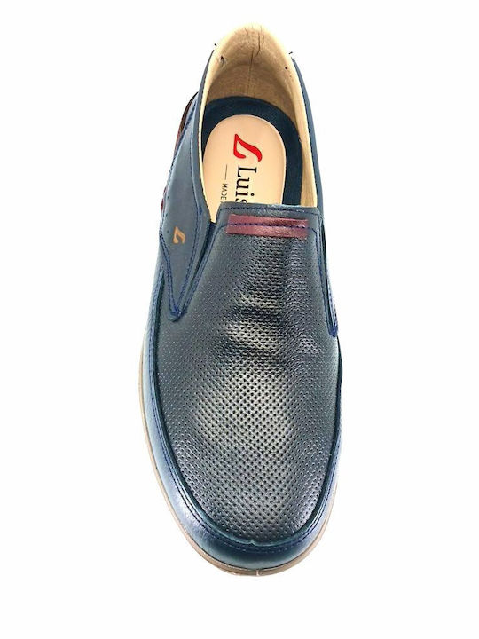 Δερμάτινα Ανδρικά Slip-On Μπλε