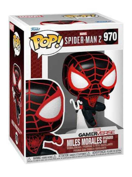 Funko Поп! Marvel: Спайдър-мен 2 - Miles Morales Актуализиран костюм 970 Люлееща се глава