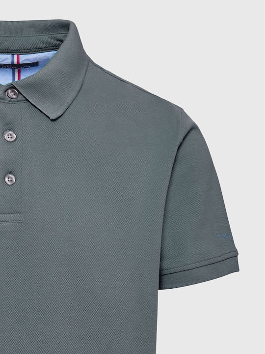 Polo Kurzarm Bluse Dk Grau