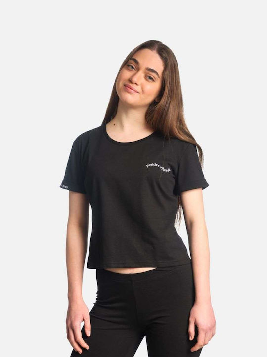 Paco & Co Damen Sportliches Bluse Kurzärmelig Black