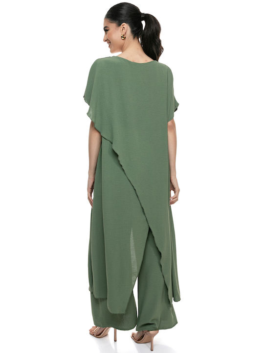 Damen Khaki Set mit Hose in Loose Passform