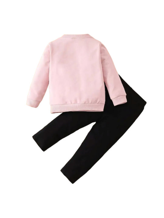 TakTakBaby Kids Sweatpants Set Pink/black 2pcs