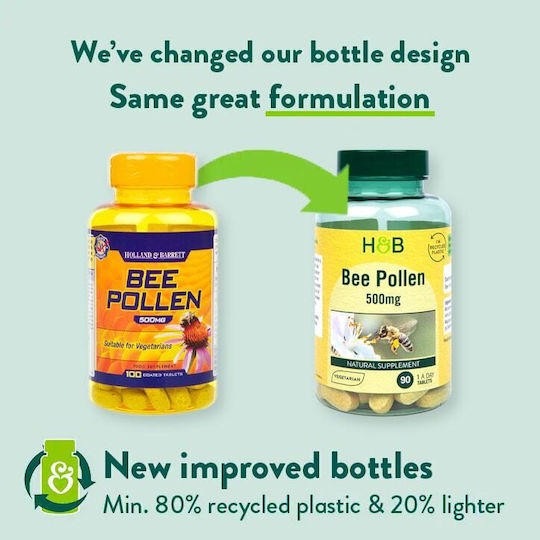 Holland & Barrett Bee Pollen 500mg 90 Registerkarten
