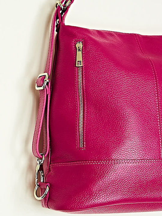 Leder Damen Handtasche Rucksack Handtasche Schulter Fuchsie