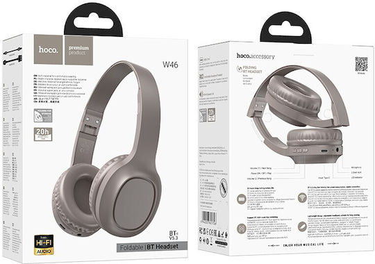 Hoco W46 Charm Fără fir Bluetooth Over Ear Căști cu 20 ore de Funcționare Maro