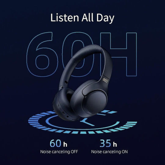 QCY H3 Wireless / Wired Over Ear Headphones with 70 hours of Operation Blue