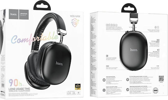 Hoco W35 Max Joy Ασύρματα / Ενσύρματα Over Ear Ακουστικά με 90 ώρες Λειτουργίας Μαύρα