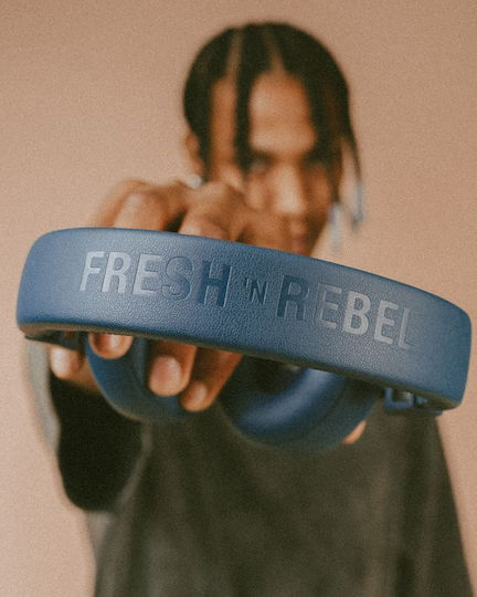 Fresh 'n Rebel Cult Wireless / Wired Over Ear Headphones with 25 hours of Operation Blue