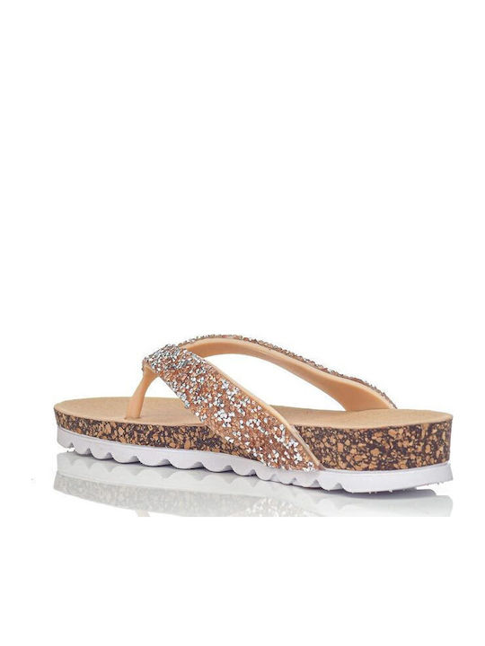 Flache Sandalen für Damen Anatomisch in Gold Farbe