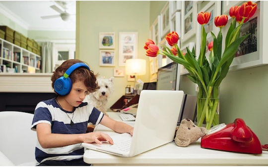 JBL JR460NC Wireless / Wired Over Ear Headphones with 20 hours of Operation and Quick Charge Blue