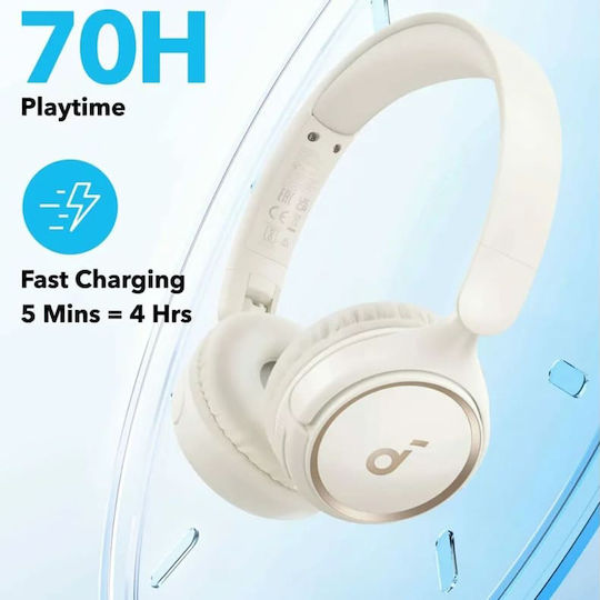 Soundcore by Anker H30i Wireless / Wired On Ear Headphones with 70 hours of Operation and Quick Charge White