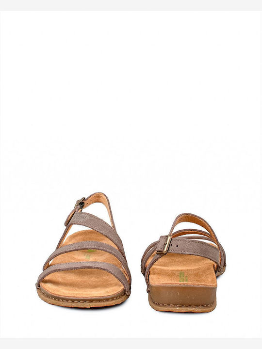 El Naturalista Panglao N5811 Women's Flat Sandals in Brown Color