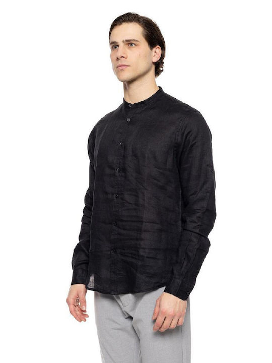 Splendid Men's Shirt Linen Black