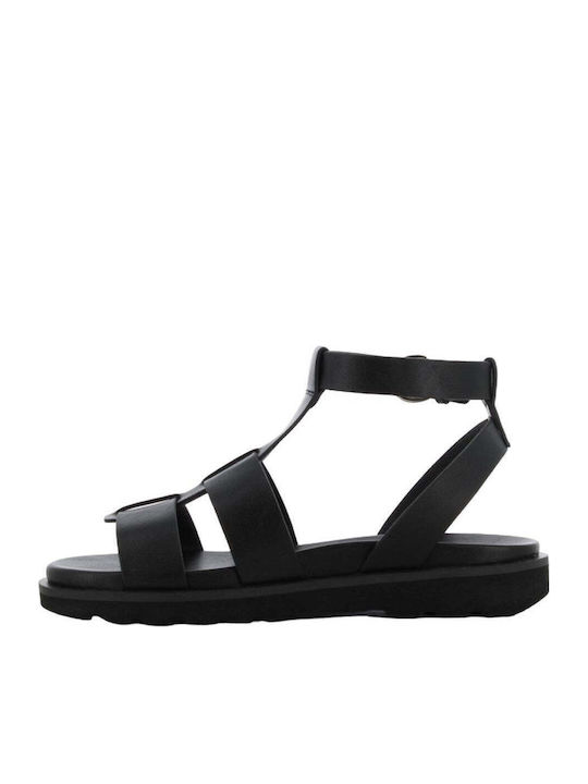 Women's Flat Sandals Anatomic with Strap in Black Color