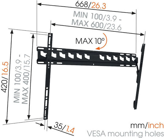 Vogel's MA4010 MA4010 Wall TV Mount up to 65" and 60kg
