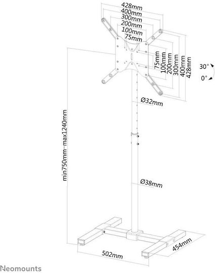 Neomounts NS-FS100BLACK TV Mount Floor up to 55" and 20kg