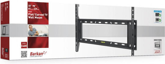 Barkan E400+.B Βάση Τηλεόρασης Τοίχου έως 90" και 60kg Μαύρο