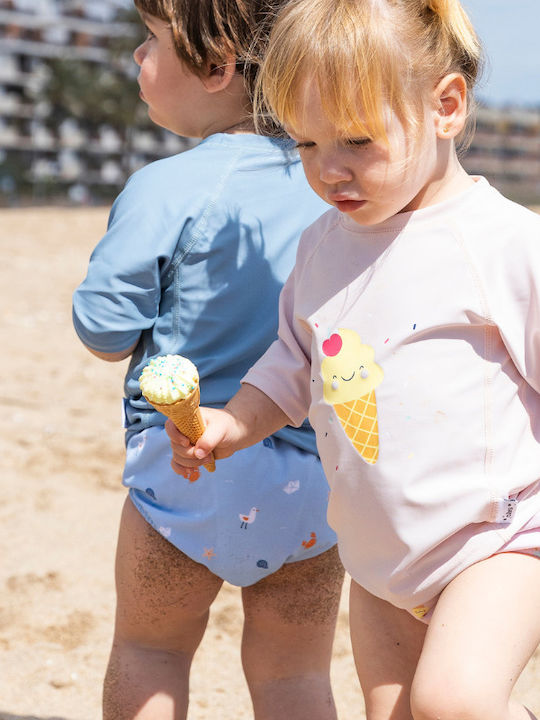 Saro Ice Creams Kids Swimwear Pink Rashguard